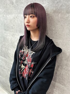 ルイス(L'wis) お洒落さん必見！逆インナーカラー！ピンクラベンダー×ブラック