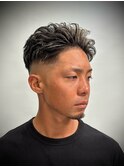 ナチュラルバック/フェード/ツーブロック+メッシュ+パーマ(2)