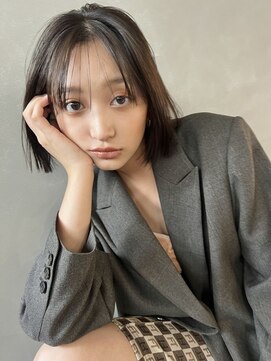 パーク(PARK) 【PARK】切りっぱなしぷつっとボブ×ワンレングレージュ