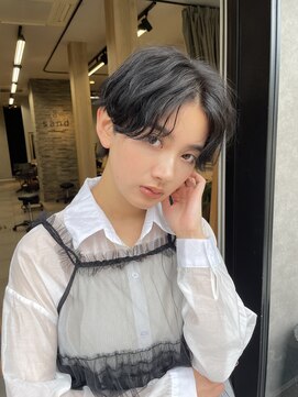 サンド 表参道(sand) ショートボブパーマ20代30代40代イヤリングカラー大人