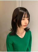 【マユコ】小顔ヘア顔まわり姫カットフェイスレイヤー暗髪