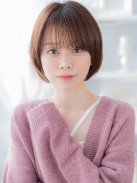 モッズヘア 上尾西口店(mod's hair) 耳かけミルクティーピンク小顔ボブショートa上尾20代30代40代