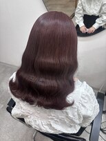 ドットハリス(.Hallis)&nbsp;ボルドーカラー/ピンクブラウン/ダブルカラー/ウェーブ巻き