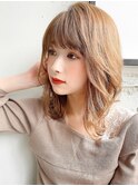 美髪エアリーカール薄めバングうるツヤこなれヘア#298f0225