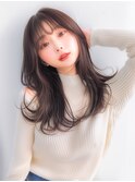 シースルーバング/レイヤーカット/ロングウルフ/アッシュ