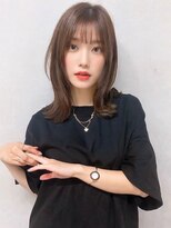 オズ 安積店(OZ)&nbsp;安積ミルクティーグレージュミディアムレイヤーカット韓国30代