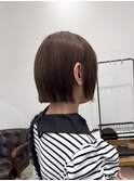 切りっぱなし外ハネボブ×透明感ブラウン