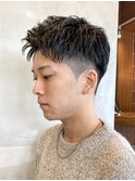 メンズスパイキーショートツイストスパイラルパーマ刈り上げ調布