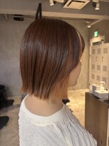 エリマ 調布(elima)&nbsp;切りっぱなしボブインナーカラーオレンジブラウンカラー
