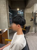 タメ(tame-)&nbsp;サーフカール/フェザーパーマ/ブルーブラック【都賀/メンズ】