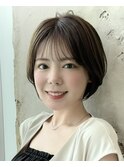 《岩田莉奈》40代50代に人気の似合わせ丸みショートボブ　新宿