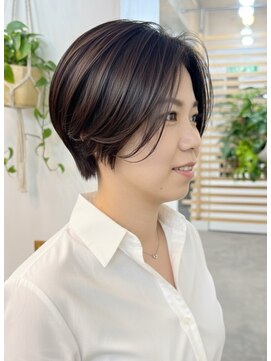 大人ショートボブ/前髪なし/レイヤーショート/20代30代40代