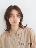 外ハネレイヤー#ミディアム#小顔似合わせカット#ダークアッシュ