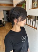 大人可愛い20代30代40代前下がりショートボブ丸みショート◎