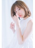 ボブ ストレート ナチュラル シースルーバング