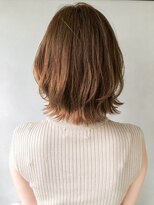 ボブルフ大人かわいいピンクベージュ薄めバングくびれモテ髪