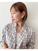 【SENSE 自由が丘】ミニボブ×シースルーバング×ベージュカラー