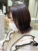 顎下ボブ×グレージュ
