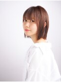 ★20代30代シアーベージュのミディアムボブ