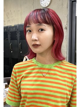 ナループロアオハナ(Nalu pu loa ohana) 赤カラー/レッドカラー/ブリーチカラー/深め赤/赤ボブ