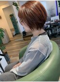 ショートボブ_ベージュブラウン_