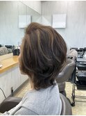ハイライトミディヘアー