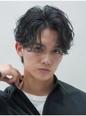 フェザーパーマセンターパート微分けフェザーショートニュアンス