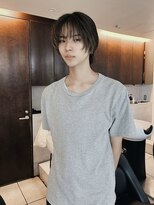 =メンズボブ/フェザーパーマ／MEN’S HAIR/ブルーブラック