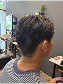 【メンズカット】ブルーブラック/刈り上げセンターパート/林愛華