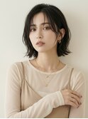 大人可愛い20代30代40代ミディアムレイヤーグレージュ
