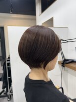 ファーストステップ 表参道(FIRST STEP) 韓国風ミニボブタンバルモリ切りっぱなしボブ前髪あり小顔ボブ