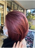 艶髪ワインレッドカラー