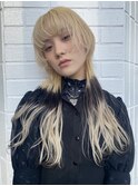 ダブルカラー/ケアブリーチ/ミルクティーベージュ/ウルフ/原宿