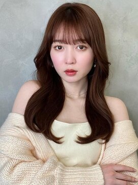 グロー 大宮(GLROW) ブリーチなしチョコレート色×前髪/顔周り×韓国ロング[大宮]