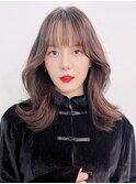 ワンホンヘアミディアムロング_大人ガーリーチョコレート_39127