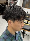 波巻きパーマツイストスパイラルパーマメンズマッシュパーマ