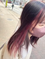 ドット(dot.)&nbsp;顔周りにpinkを入れたインナーカラー☆