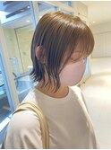 切りっぱなしボブ×透明感カラー
