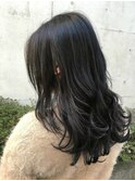 黒髪風ダークネイビーアッシュ