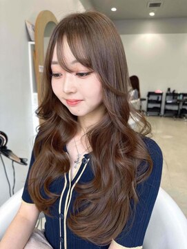 ノエシキカ(noe sikika) くびれヘア/アプリコットオレンジ/ハイライトカラー/栄e15