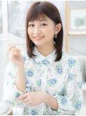 大人可愛いオン眉内巻きワンカールミディアムh4上尾20代30代40代