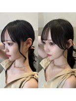 メラク(Merak) 大人可愛い黒髪レイヤー×小顔見えロング【20～40代】