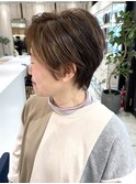 大人ショート/ショートボブ/白髪ぼかしハイライト/銀座/武蔵小杉