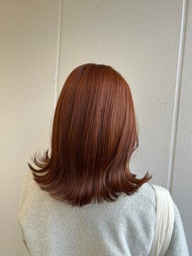 ガリカ シーム(Gallica/SEAM) 【桑原雪音】外ハネボブ/艶髪オレンジ/ブリーチなしダブルカラー