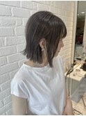 外国人風バレイヤージュ、ハイライトカラーアッシュグレージュ
