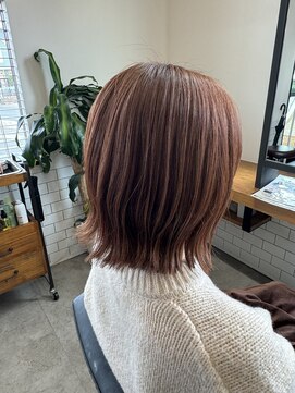 アウラヘアーサロン(aura hair salon) ボブ×ピンクベージュ