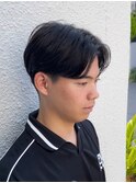 センターパートニュアンスパーマ