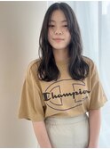 グレージュアッシュ暗髪レイヤーロング