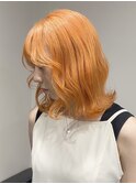 9529オレンジベージュハイトーンカラーレイヤーボブボブルフ