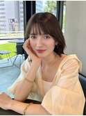 髪質改善*アッシュベージュミディボブルフ*美髪【Zina池袋】